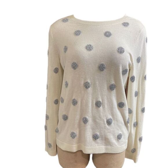 Talbots Polka Dot Lambswool Sweater Size Medium - Picture 1 of 11
